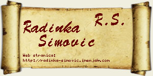 Radinka Simović vizit kartica